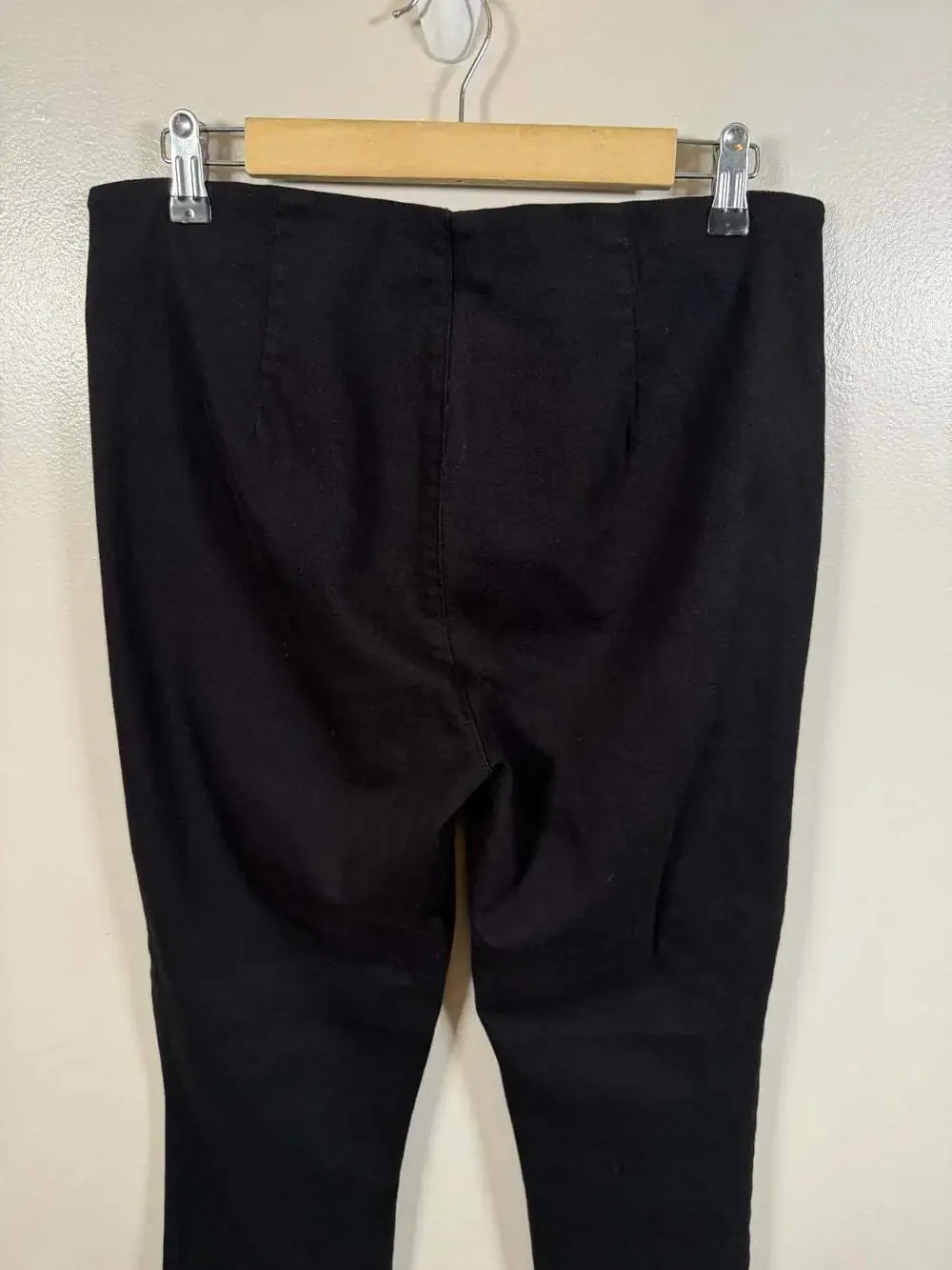 Frank & Eileen Derry Illusion Pull On Jeans Size 31 Black Straight Leg Frayed